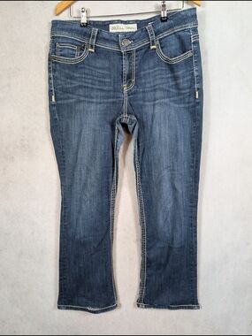 BKE Dakota Bootcut Jeans Womens Size 33L Medium Wash Stretch Denim Buckle